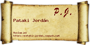 Pataki Jordán névjegykártya